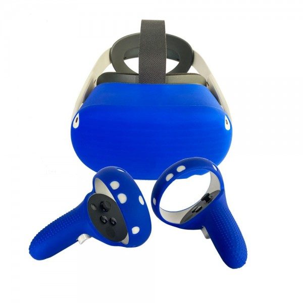 Protection silicone manette et casque pour Oculus Quest 2 (bleu)  Immersive Display France