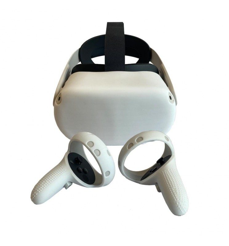 Silicone protection handle and headset for Oculus Quest 2 (white)