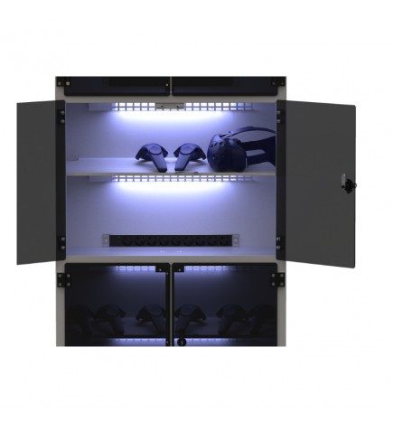 M-ASSET Charging cabinet open armoire de décontamination à uv-c distribuée par immersive display revendeur officiel