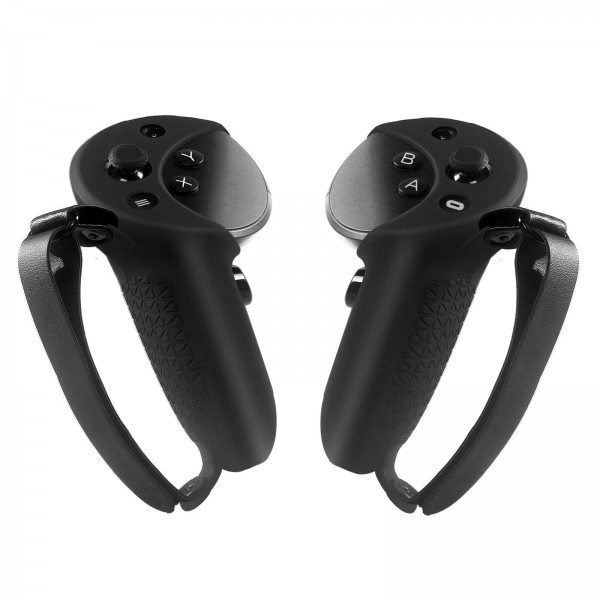 Coque de protection grip en silicone noir vue utilisateur pour controllers de casque VR Meta Quest 2 Immersive Display France